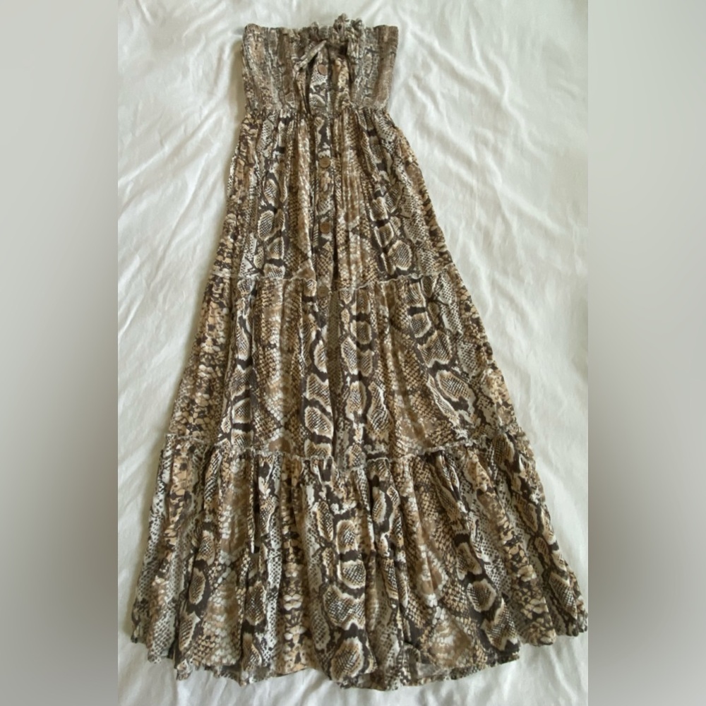Blue Island Snake Print Maxi Dress